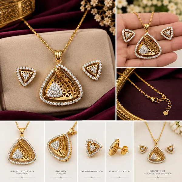 Gold_Plated_Pendant_Chain_Set_For_Women