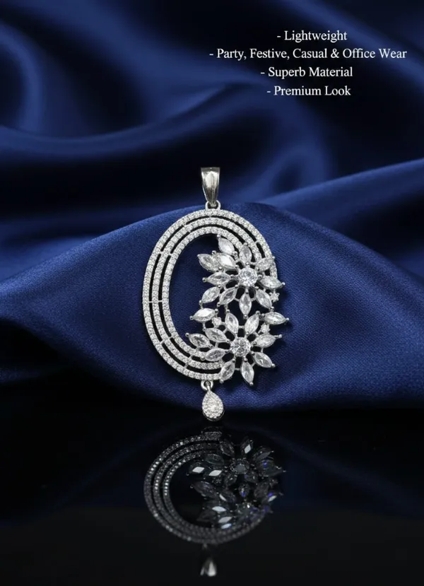 Silver_Cubic_Zirconia_Pendant_Necklace_Set_For_Women