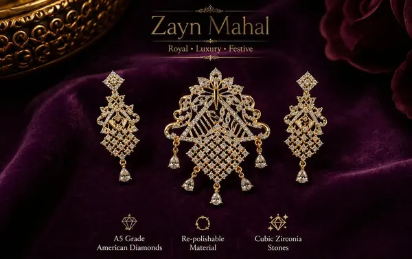 Zayn_Mahal_Royal_American_Diamond_Pendant_Set_|_A5_Grade_Cubic_Zirconia_Jewellery_Set_|_Intricate_Gold-Tone_Floral_Design_|_Luxury_Party_&_Festive_Wear_Necklace_Pendant_Set_for_Women
