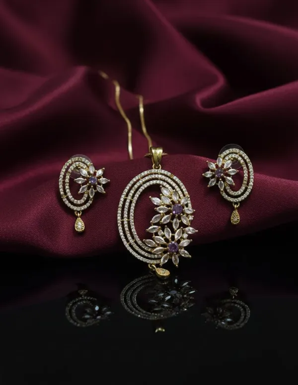 Purple_Crystal_Pendant_Necklace_Set_For_Women
