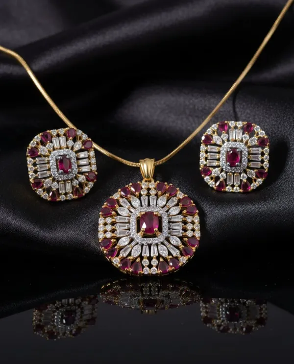 Ruby_Red_American_Diamond_Pendant_Pendant_Set_For_Women