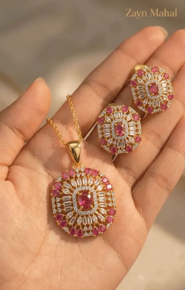 Ruby_Red_American_Diamond_Pendant_Pendant_Set_For_Women