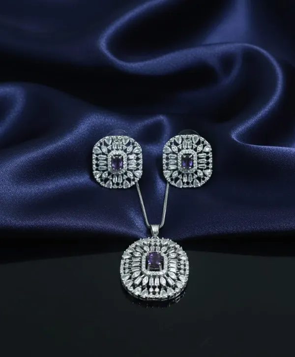 Elegant_Purple_Stone_And_American_Diamond_Pendant_Necklace_Set_With_Matching_Earrings_For_Women_|_Party,_Wedding_And_Festive_Wear