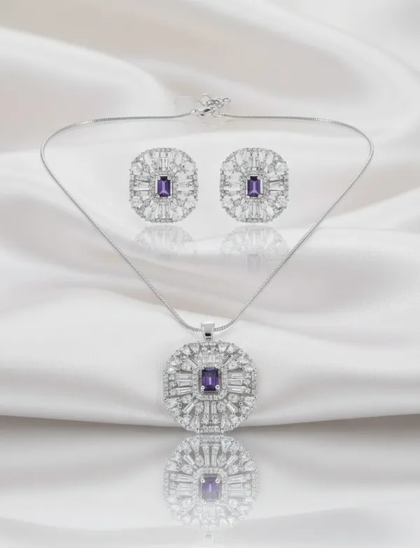 Elegant_Purple_Stone_And_American_Diamond_Pendant_Necklace_Set_With_Matching_Earrings_For_Women_|_Party,_Wedding_And_Festive_Wear
