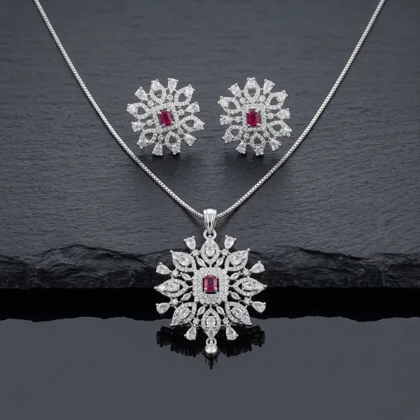 Premium_Ruby_Crystal_Pendant_Set_|_Luxury_American_Diamond_Necklace_And_Earring_Jewelry_For_Festive,_Wedding_And_Party_Wear