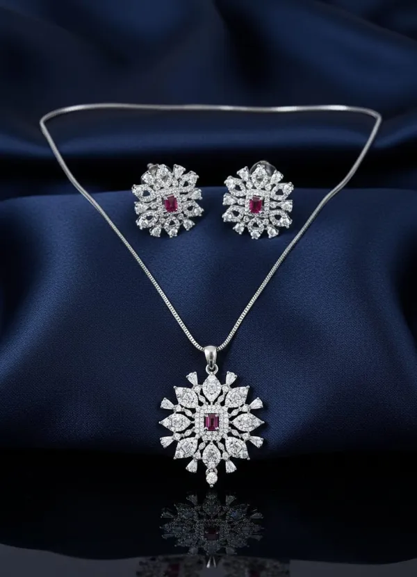 Premium_Ruby_Crystal_Pendant_Set_|_Luxury_American_Diamond_Necklace_And_Earring_Jewelry_For_Festive,_Wedding_And_Party_Wear