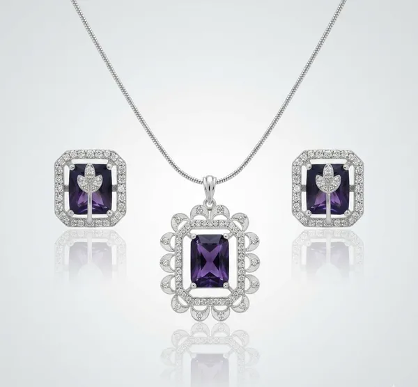 Purple_Gemstone_Pendant_Set_For_Women