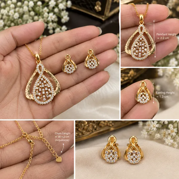Gold_Plated_Pendant_Chain_Set_For_Women