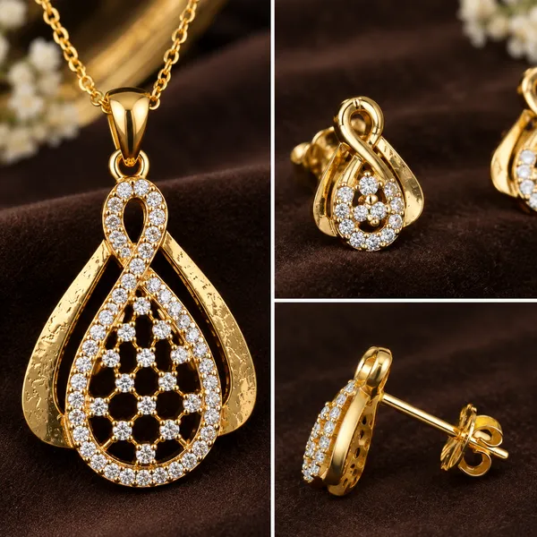 Gold_Plated_Pendant_Chain_Set_For_Women
