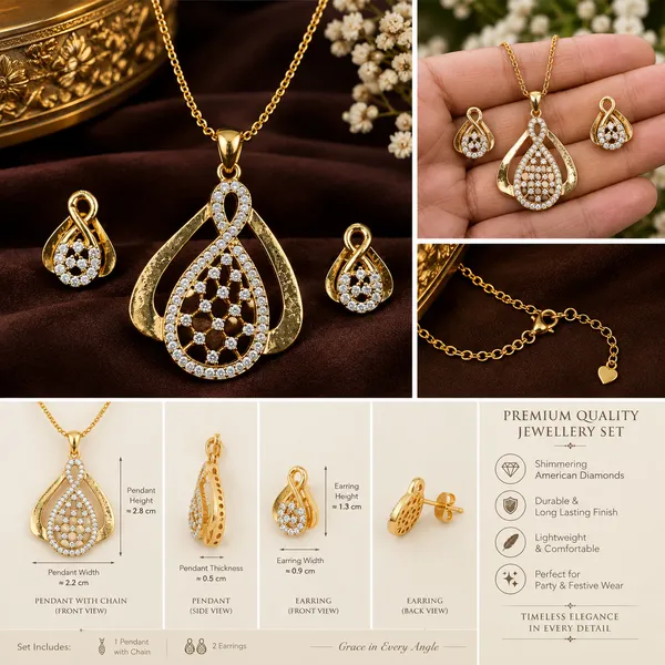 Gold_Plated_Pendant_Chain_Set_For_Women