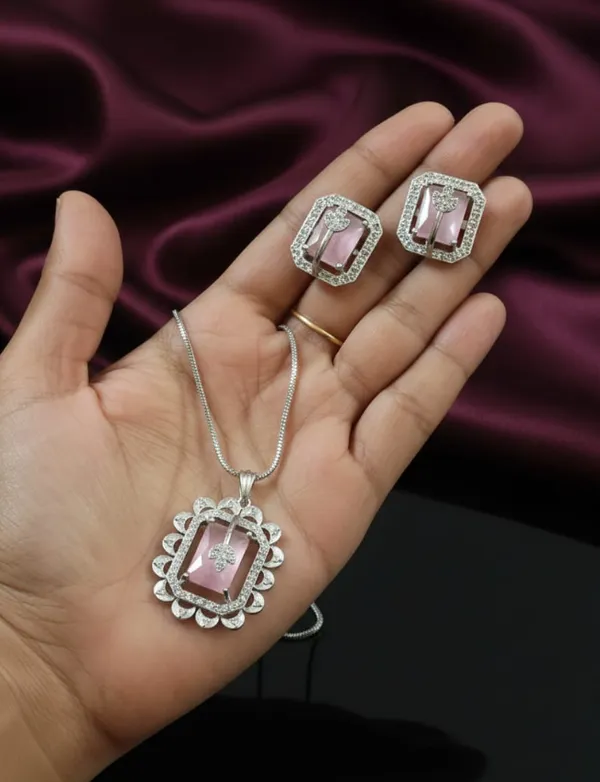 Blush_Pink_Crystal_Pendant_Set_For_Women