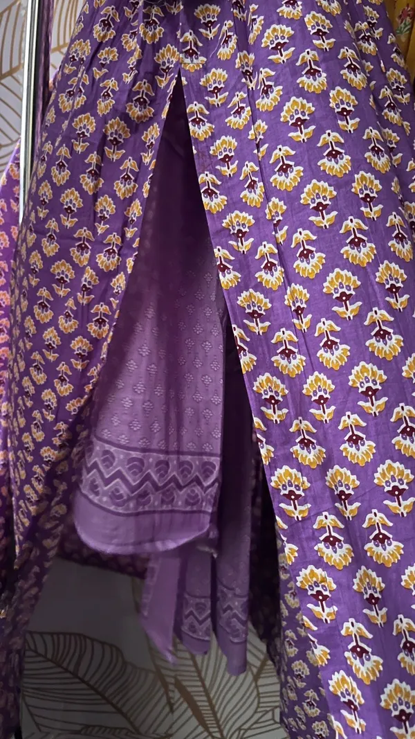 Purple_Cotton_Geometric_Print_Anarkali_Nayra_cut_Kurta_Set_With_Dupatta_For_Women