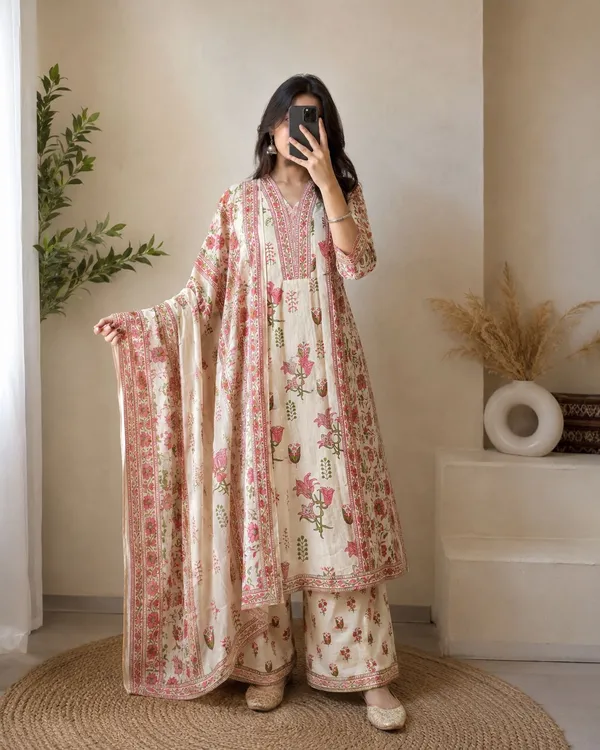 Off-White_Cotton_Floral_Embroidered_Kurta_Set_For_Women