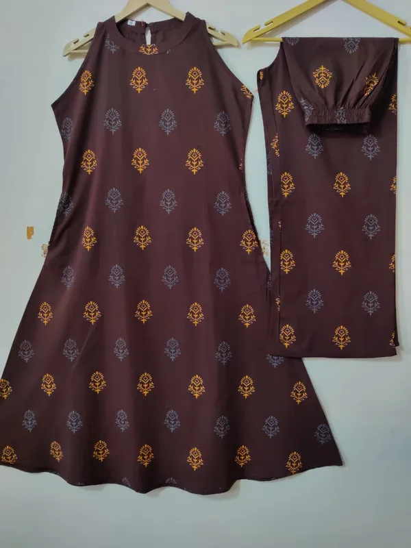 Brown_Printed_A-line_kurta_and_Palazzo_2_Pices