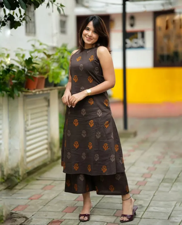Brown_Printed_A-line_kurta_and_Palazzo_2_Pices
