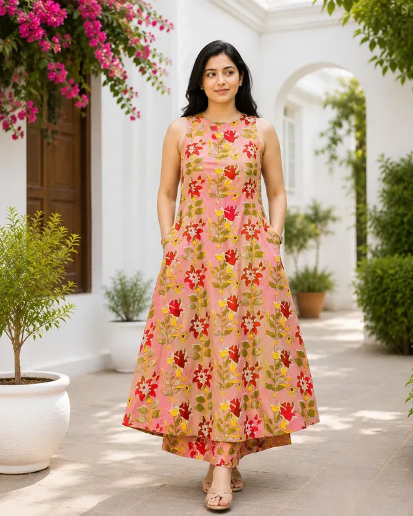 Pink_Women_Ethnic_Motifs_Printed_Regular_Pure_Cotton_Kurta_with_Palazzo