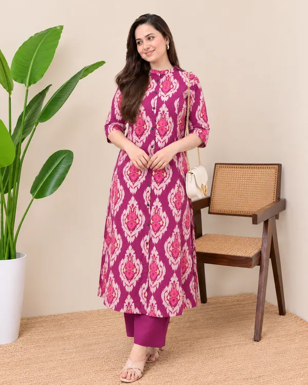 Purple_Ekat_Print_Pure_Cotton_Kurta_Set