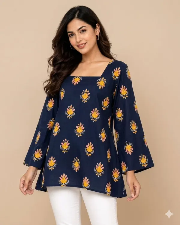Navy_Floral_Print_Bell_Sleeve_Tie-Back_Top_for_Women