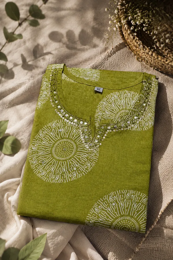 Olive_Green_Cotton_Floral_Embroidered_Kurta_Set_with_Dupatta_For_Women