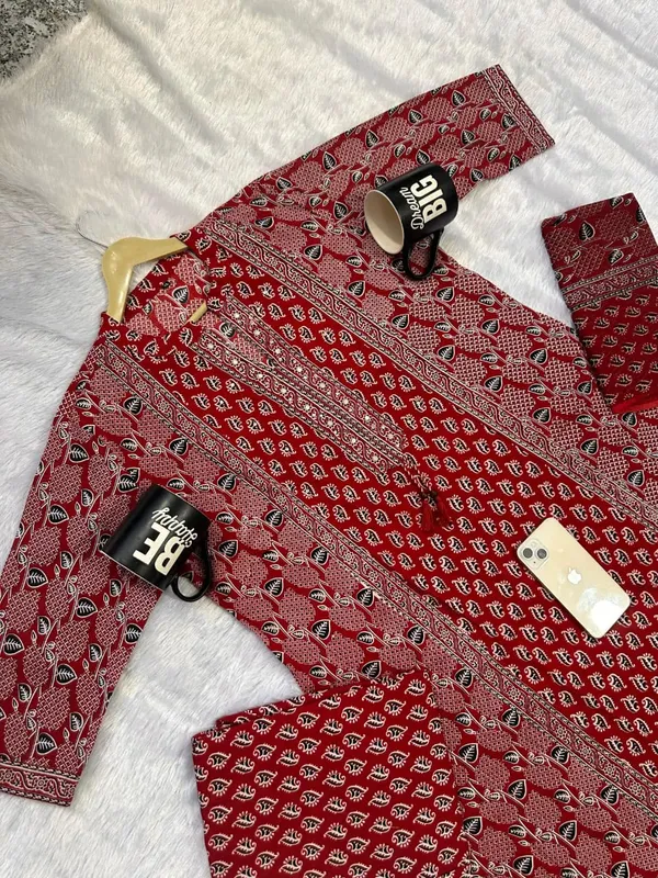Red_Cotton_Printed_Palazzo_Kurta_Set_With_Dupatta_For_Women