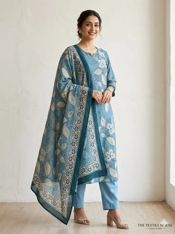 Sky_Blue_Cotton_Bandhani_Print_Straight_Kurta_Set_for_Women