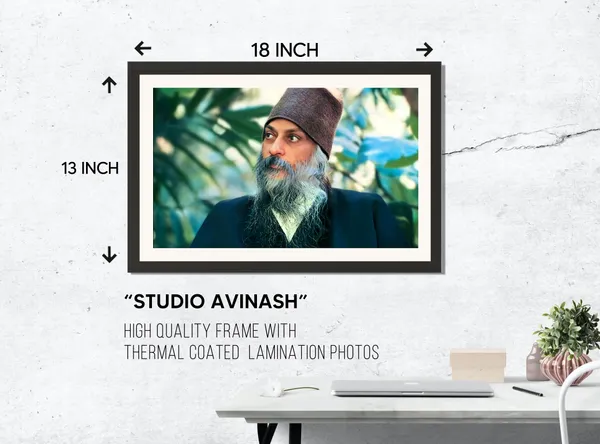 Acharya_Rajneesh_Osho_Brown_Cap_Photo_Frame_Without_Glass_|_A_Quiet_Face_Among_the_Leaves