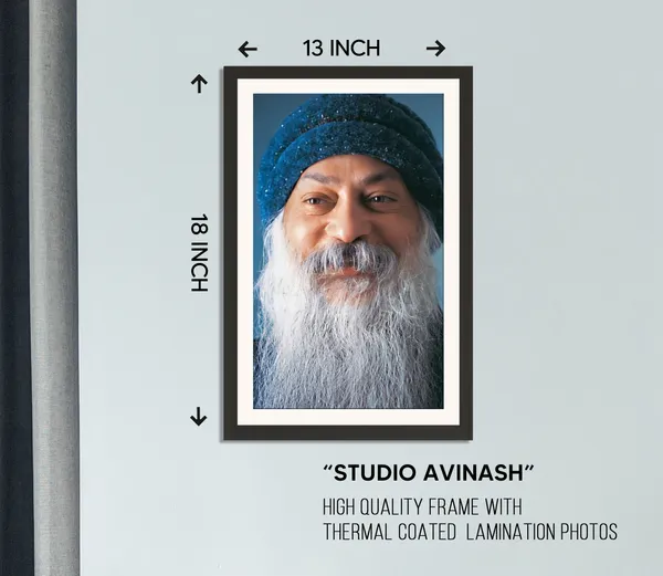 Guru_Osho_Photo_Smiling_Teal_Cap_Frame_Without_Glass