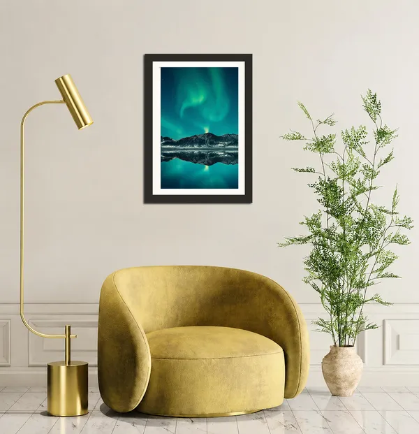 Aurora_Borealis_Landscape_Wall_Art_Mountain_Reflection_Photo_Frame_Without_Glass