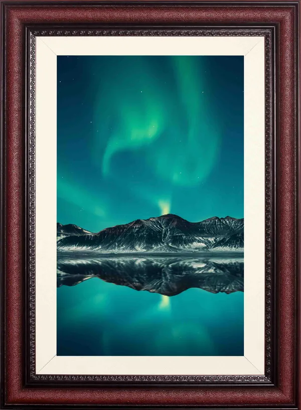 Aurora_Borealis_Landscape_Wall_Art_Mountain_Reflection_Photo_Frame_Without_Glass