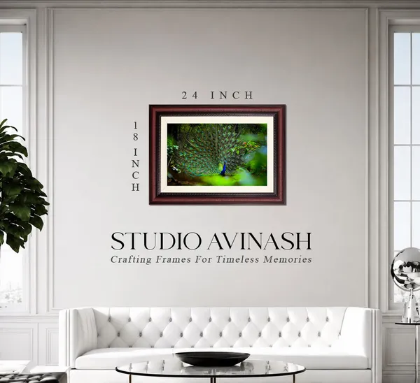 Dancing_Peacock_in_the_Wild_Vastu_Art_with_Ornate_Frame_|_Royal_Lucky_Prosperity_Frame_Without_Glass