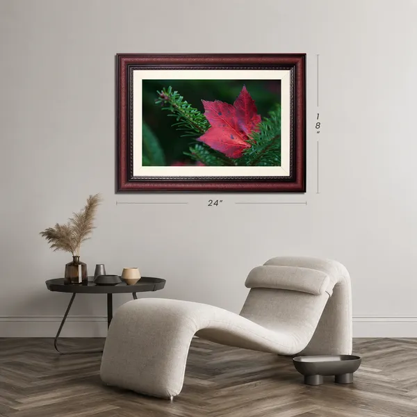 Nature_Wall_Art_Red_Maple_Leaf_Macro_Photo_Frame_Without_Glass