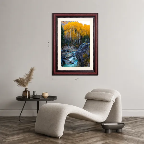 Golden_Aspen_Landscape_Wall_Art_Rocky_Creek_Photo_Frame_Without_Glass