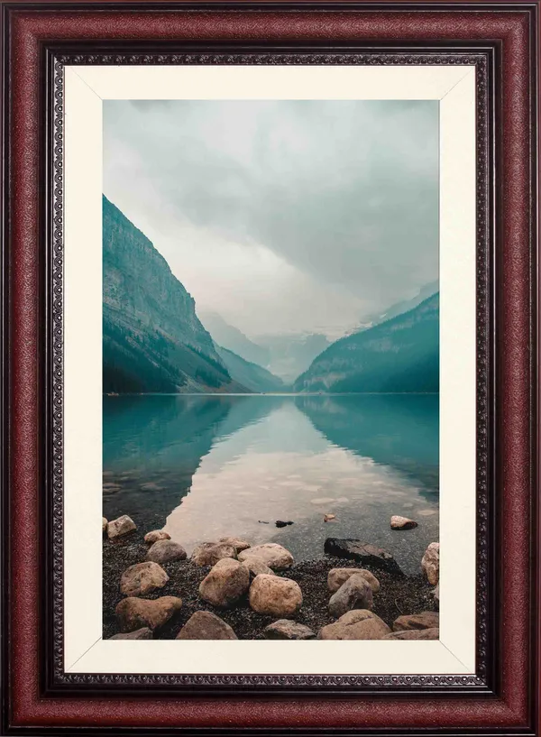 Turquoise_Lake_Landscape_Wall_Art_Mountain_Rocks_Photo_Frame_Without_Glass