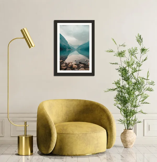 Turquoise_Lake_Landscape_Wall_Art_Mountain_Rocks_Photo_Frame_Without_Glass