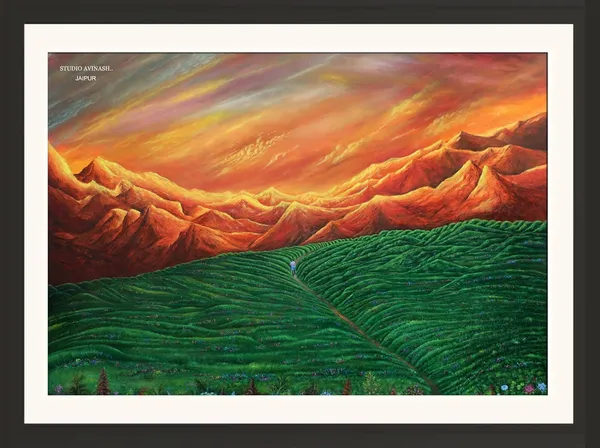 Landscape_Farm_Nature_Scenery_Wall_Painting_Wooden_Framed__Without_Glass