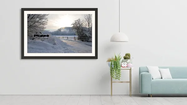 Snowy_Countryside_Road_Landscape_Photo_Frame_Without_Glass_|_Winter_Wonderland_Wall_Art
