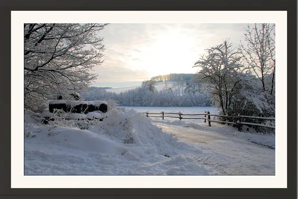Snowy_Countryside_Road_Landscape_Photo_Frame_Without_Glass_|_Winter_Wonderland_Wall_Art