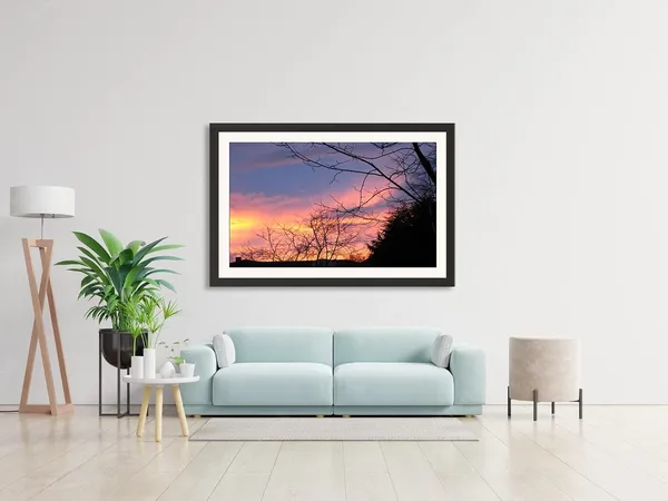 Bare_Branches_Twilight_Landscape_Photo_Frame_Without_Glass_|_Purple_Orange_Sky_Wall_Art