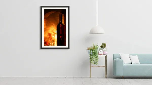 Grapes_and_Wine_Art_Print_With_Frame