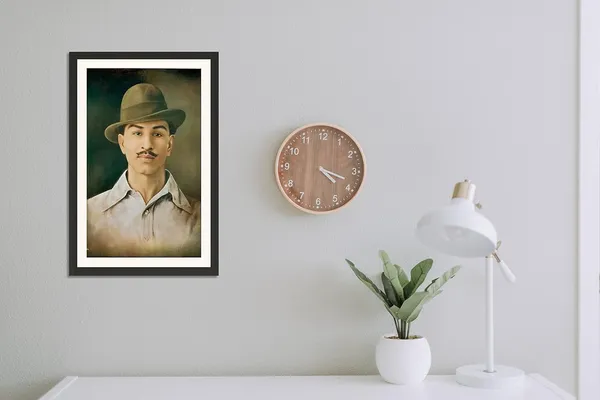 Bhagat_Singh_Photo_Frame_Without_Glass_–_Classic_Hat_Portrait_Wall_Art,_Shaheed-e-Azam