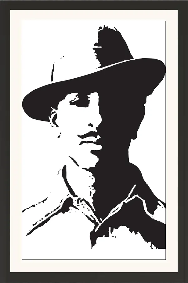 Bhagat_Singh_Black_&_White_Portrait_Without_Glass_|_Bold_Contrast_Tribute_Frame