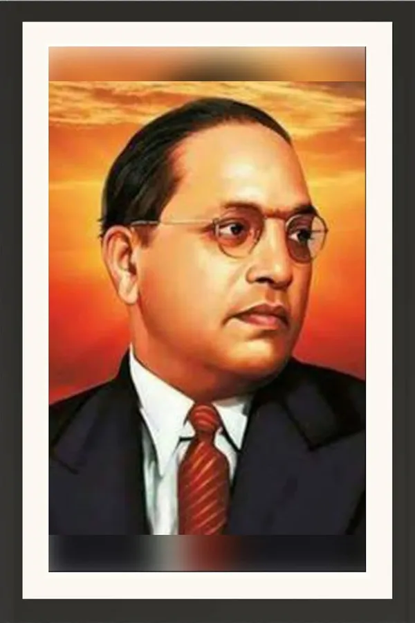 Bhim_Rao_Ambedkar_Photo_Sunset_Gradient_Background_Frame_Without_Glass