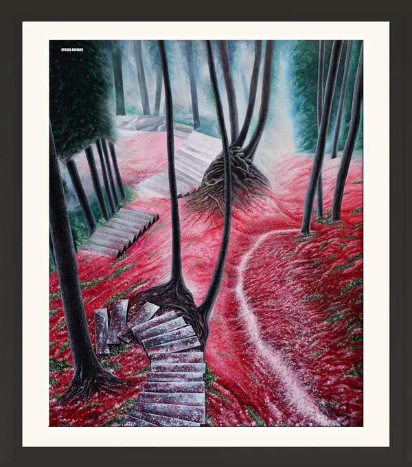 Cherry_Blossom_Landscape_Wooden_Framed_Wall_Painting