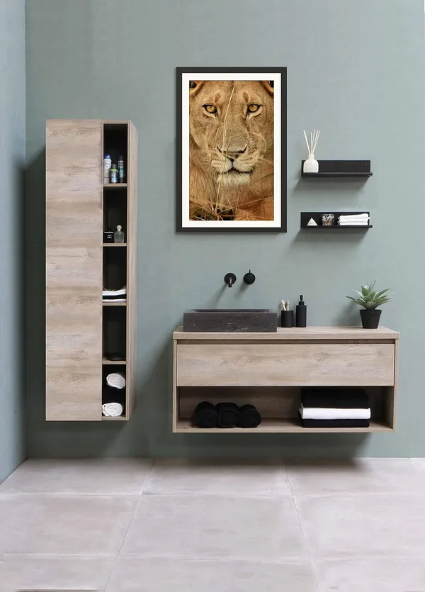 Lion_in_Natural_Habitat_Wooden_Frame_Without_Glass_|_Safari-Themed_Wall_Décor