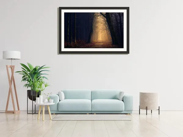 Moonlit_Forest_Wall_Art_Misty_Path_Landscape_Photo_Frame_Without_Glass