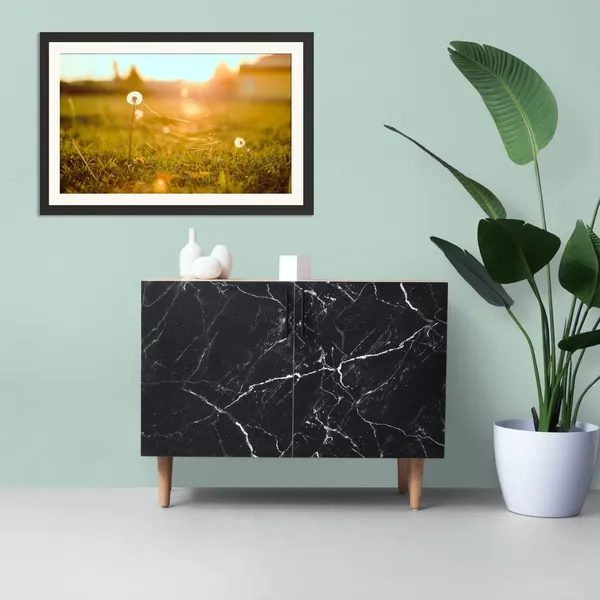 Dandelion_Landscape_Wall_Art_Sunset_Field_Photo_Frame_Without_Glass