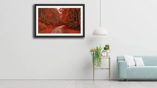Autumn_Wall_Art_Red_Forest_Road_Landscape_Photo_Frame_Without_Glass