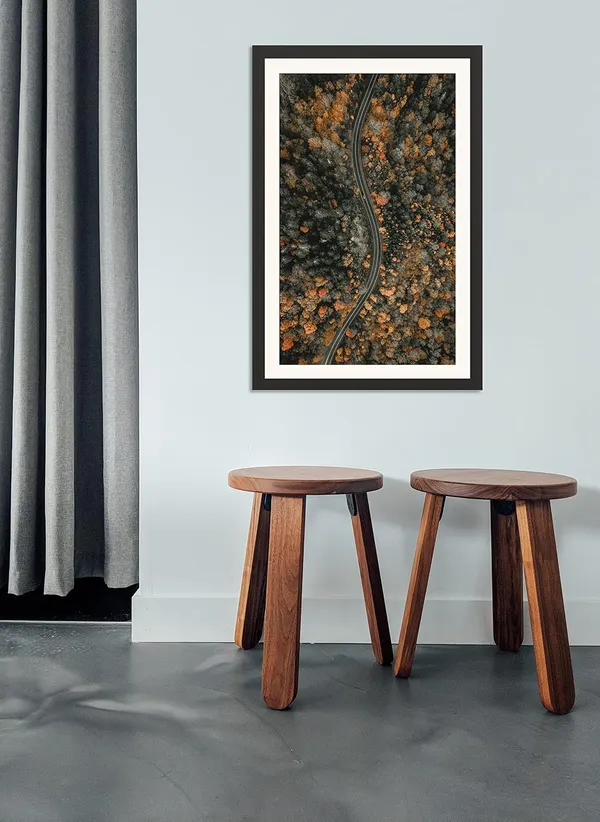 Landscape_Wall_Art_Aerial_Winding_Road_Forest_Photo_Frame_Without_Glass