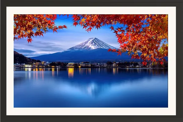 Mount_Fuji_Landscape_Wall_Art_Autumn_Lake_Photo_Frame_Without_Glass