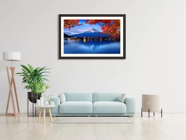 Mount_Fuji_Landscape_Wall_Art_Autumn_Lake_Photo_Frame_Without_Glass